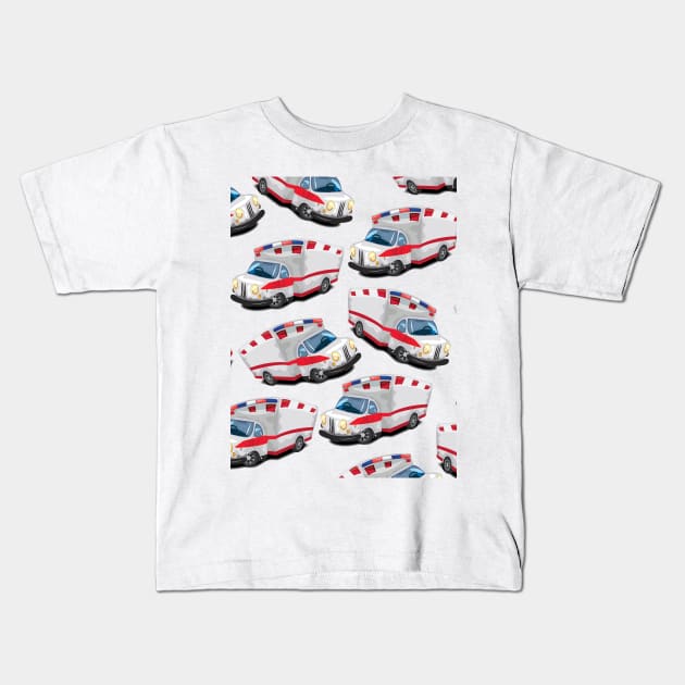 Ambulance Pattern. Kids T-Shirt by nickemporium1